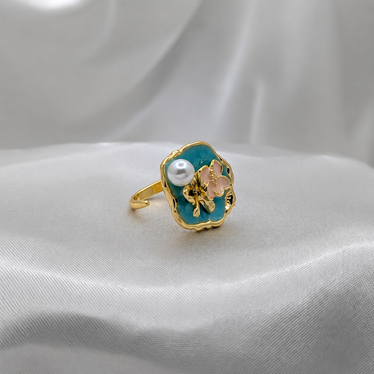 Aqua Pearl Ring