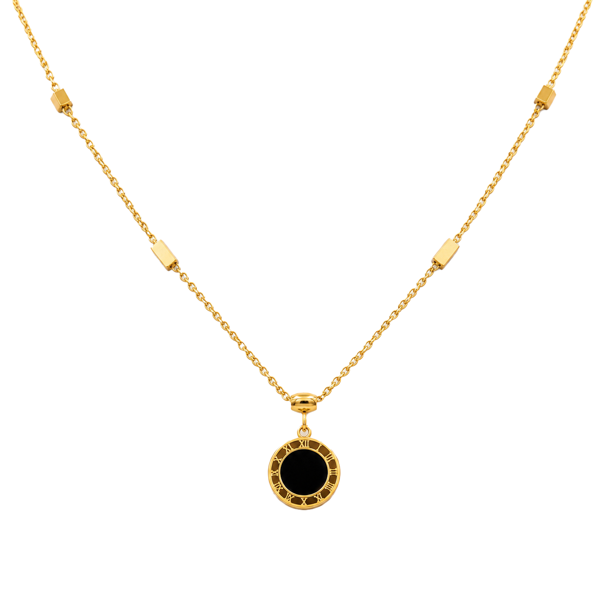 Midnight Roman Charm Necklace