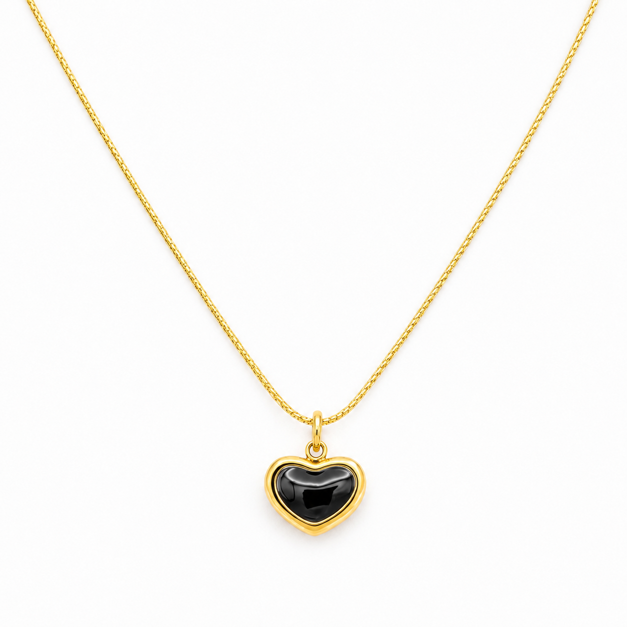 Amora Heart Black Necklace