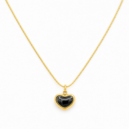 Amora Heart Black Necklace