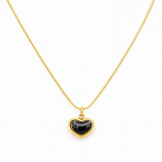Amora Heart Black Necklace