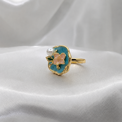 Aqua Pearl Ring
