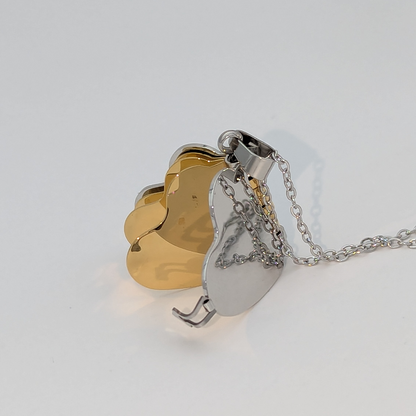 Love Heart Book Silver Necklace