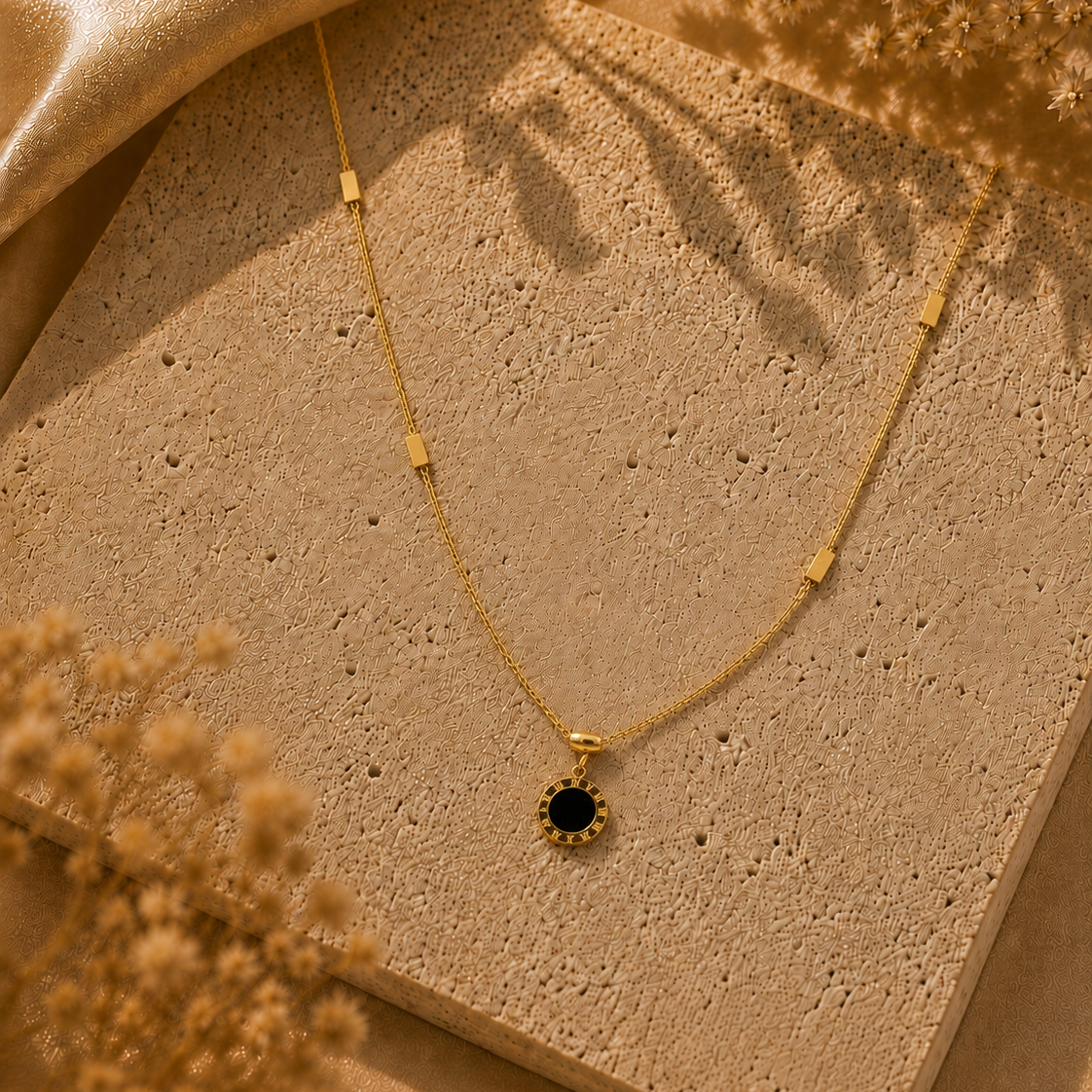 Midnight Roman Charm Necklace
