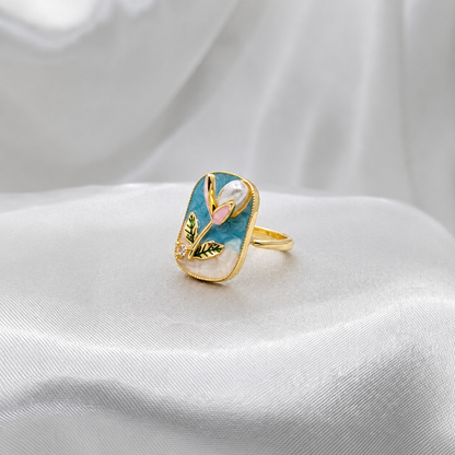 Tulip Pearl Ring